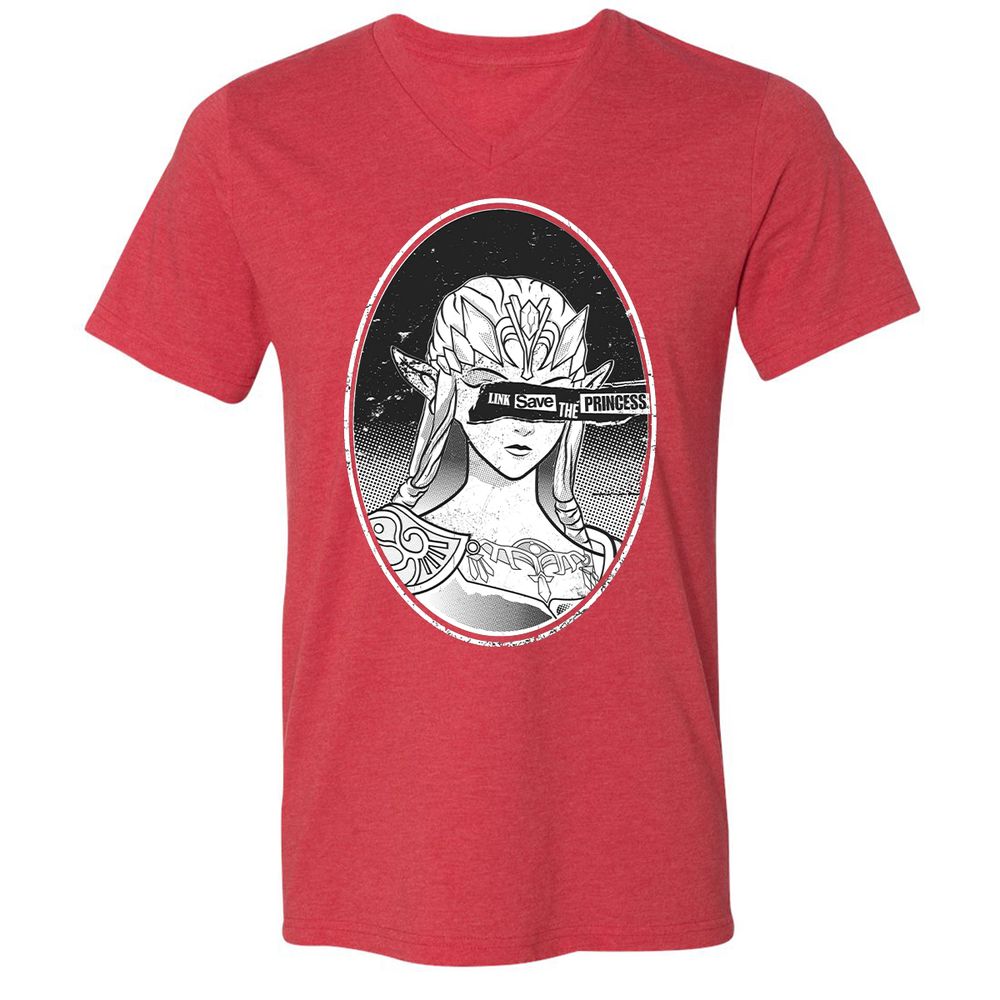 Unisex V-Neck T-Shirt - 6STSNA1M - Heather Red - 16