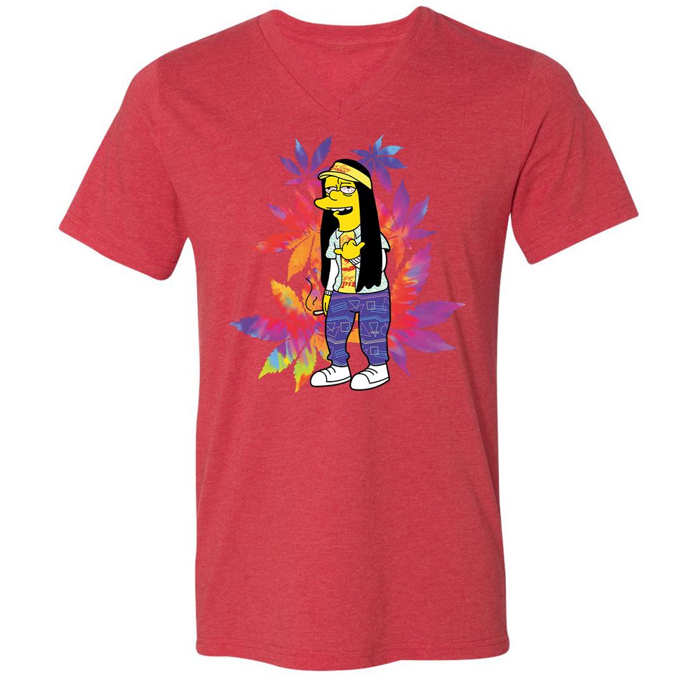 Unisex V-Neck T-Shirt - Z6S3TX8D - Heather Red - 16