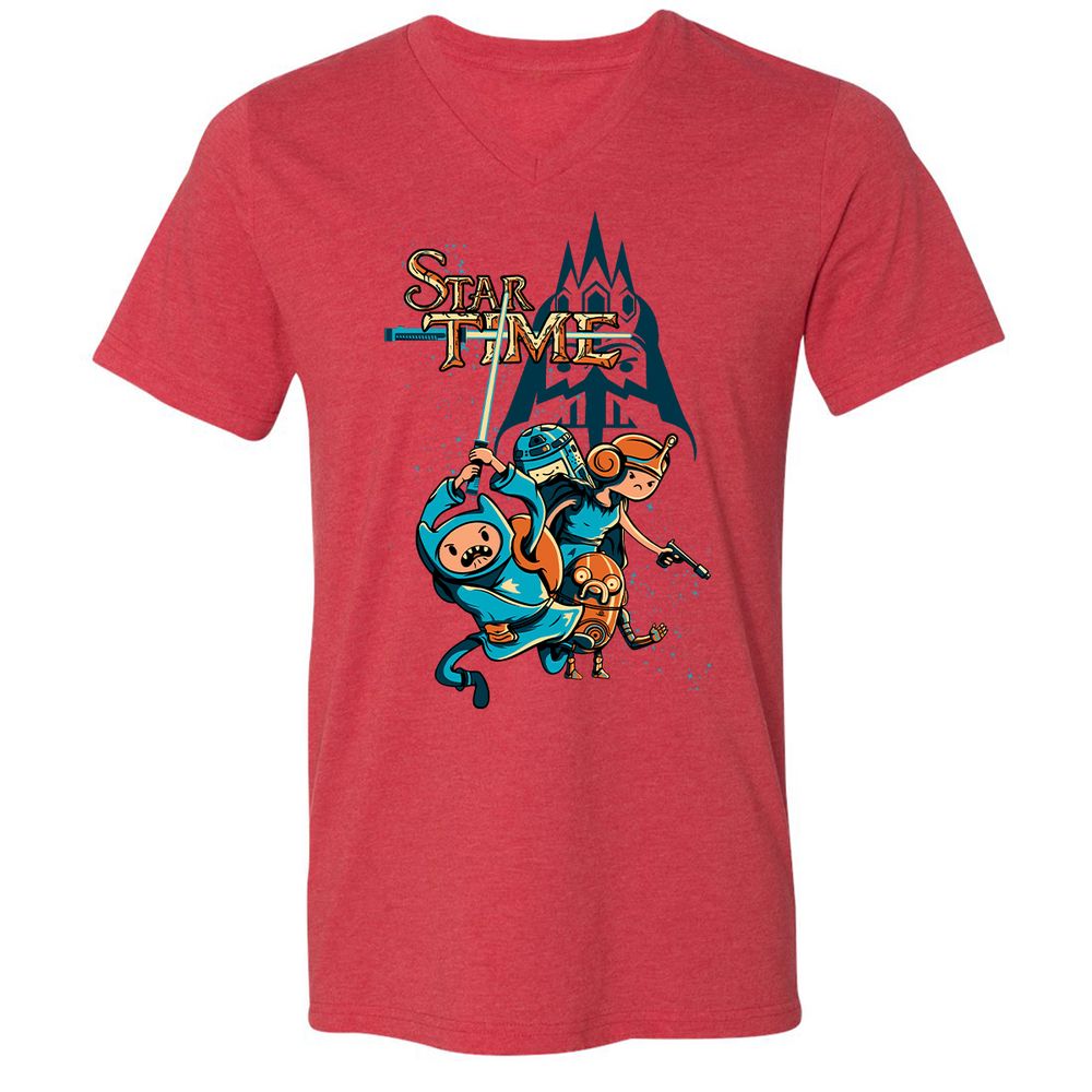 Unisex V-Neck T-Shirt - EL2NDQ5K - Heather Red - 16