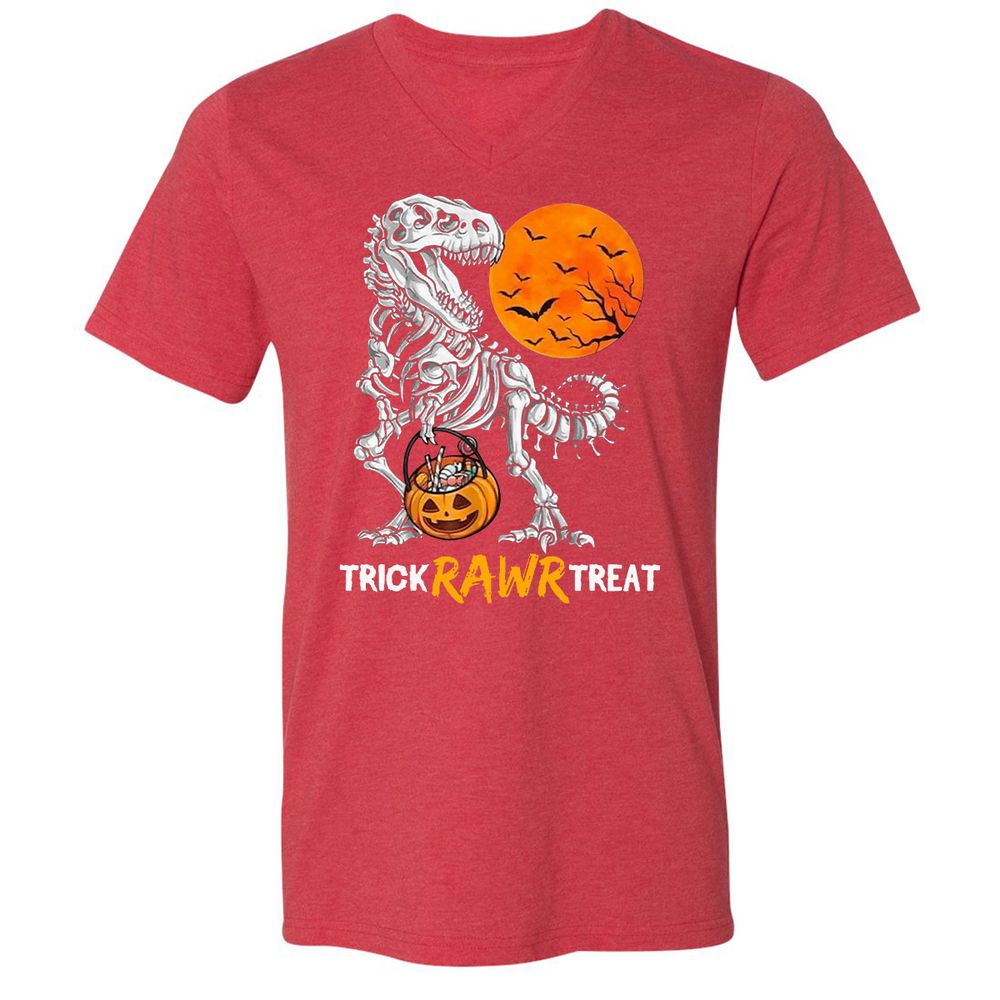 Unisex V-Neck T-Shirt - TMWDPDC1 - Heather Red - 16