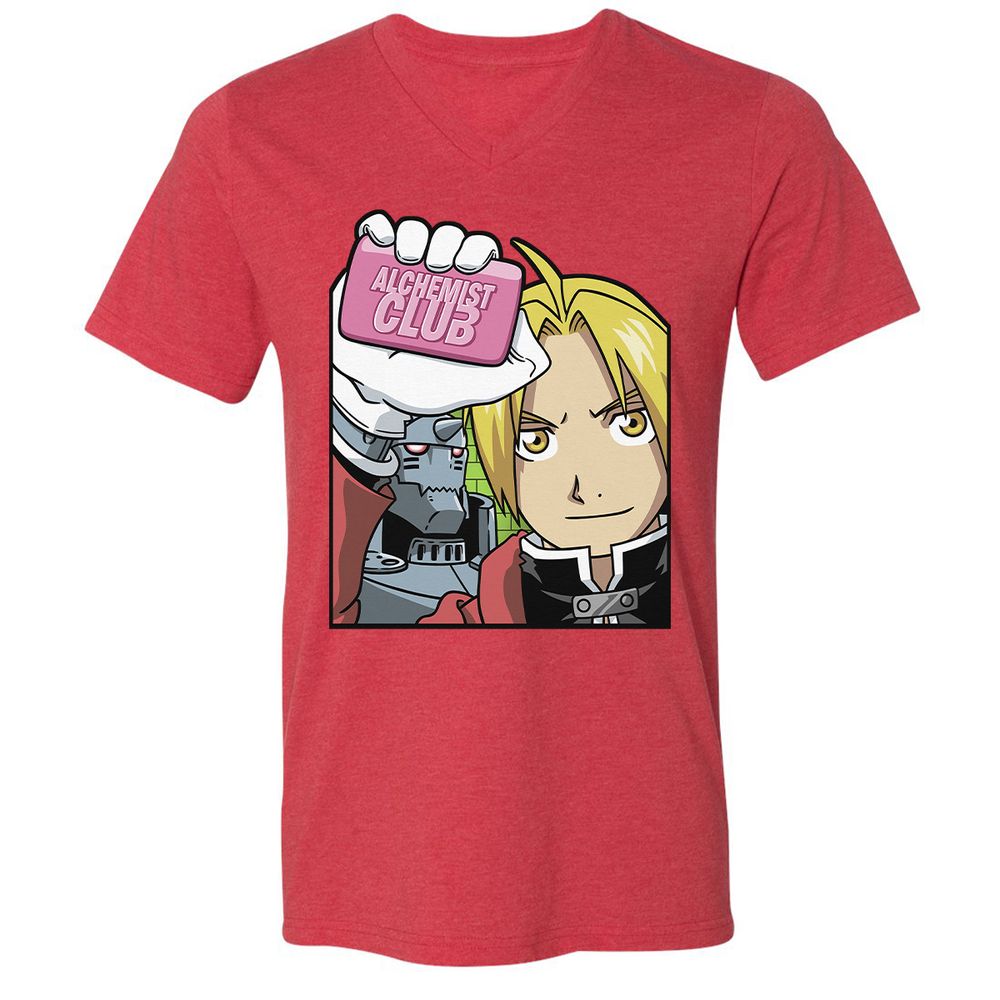 Unisex V-Neck T-Shirt - HPTSQ48R - Heather Red - 16