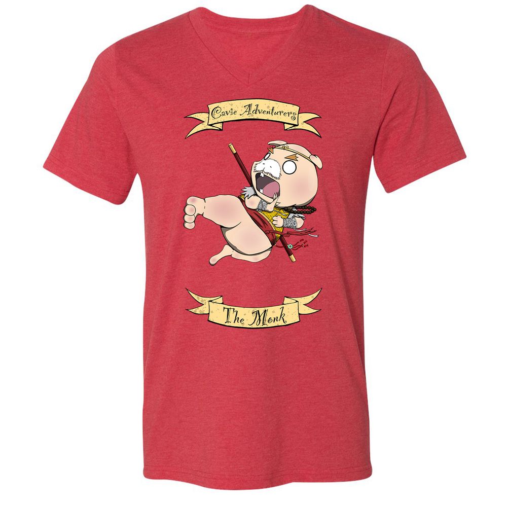 Unisex V-Neck T-Shirt - L23VUEUV - Heather Red - 16