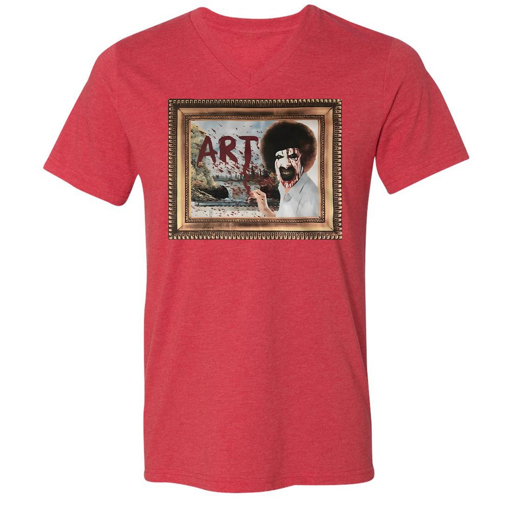 Unisex V-Neck T-Shirt - BWV4E9M1 - Heather Red - 16