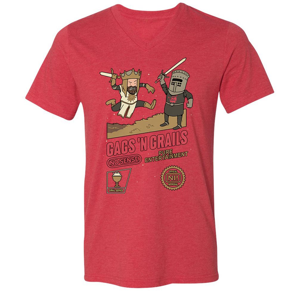 Unisex V-Neck T-Shirt - E86P23SQ - Heather Red - 16