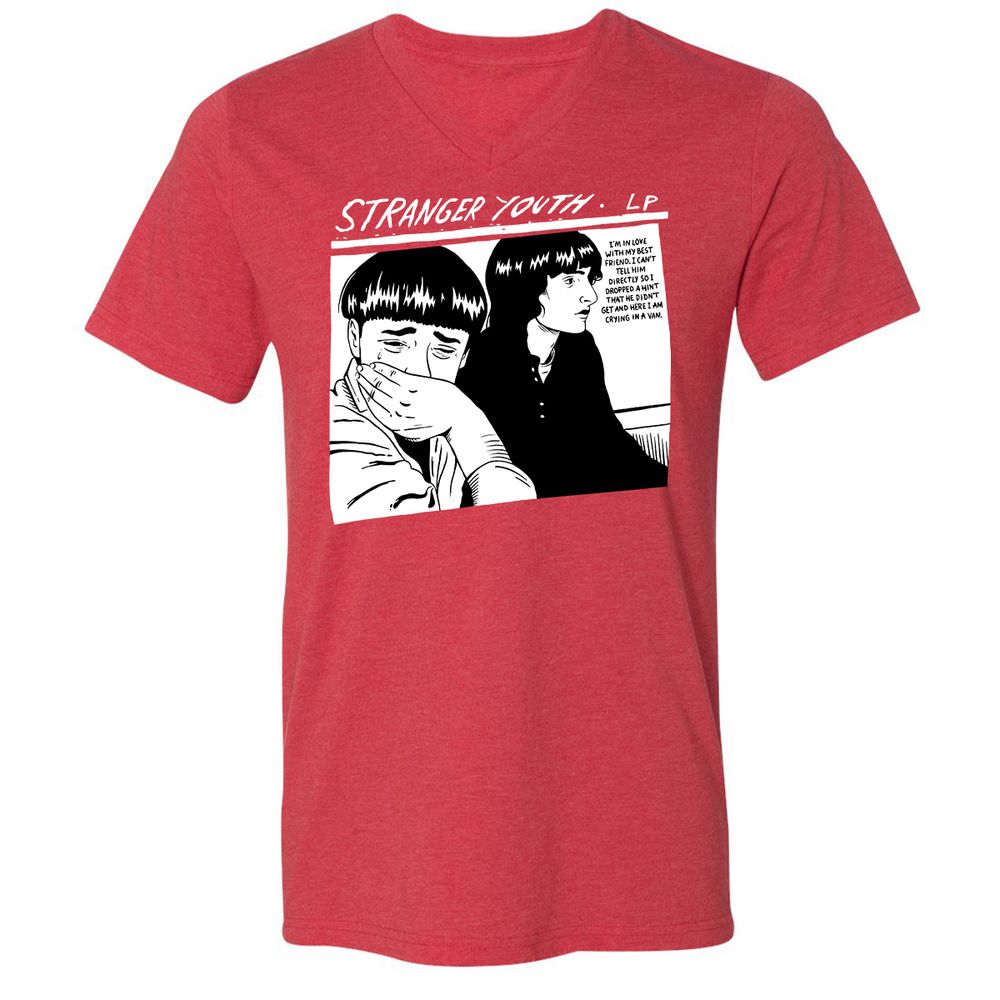 Unisex V-Neck T-Shirt - 7R3H5595 - Heather Red - 16