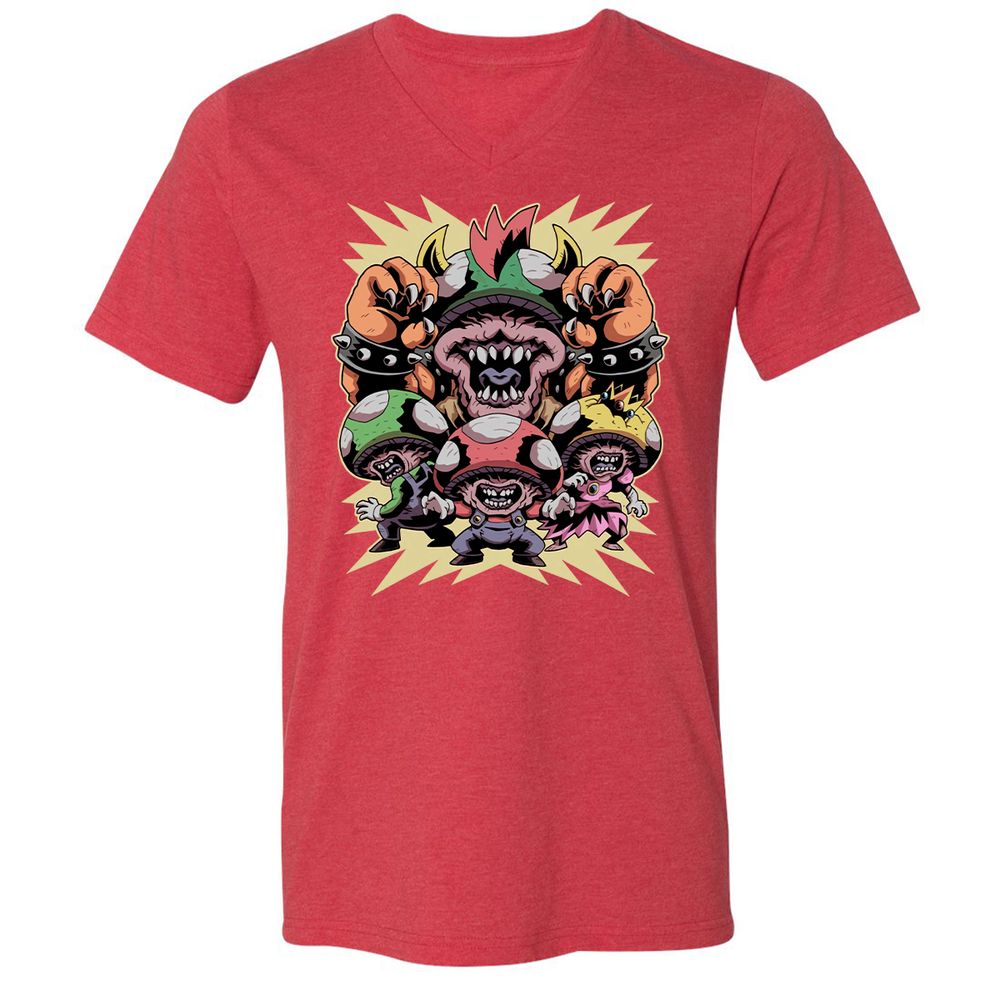 Unisex V-Neck T-Shirt - 65GG824J - Heather Red - 16