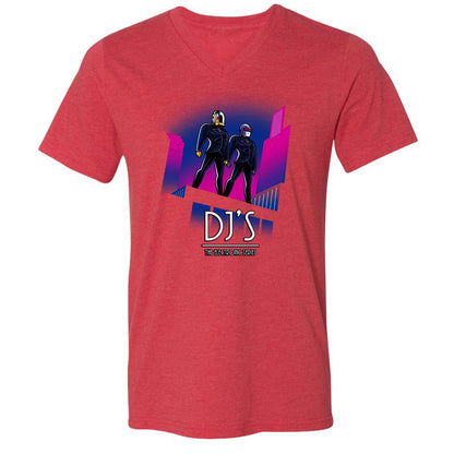 Unisex V-Neck T-Shirt - 4XWQ2HG3 - Heather Red - 16