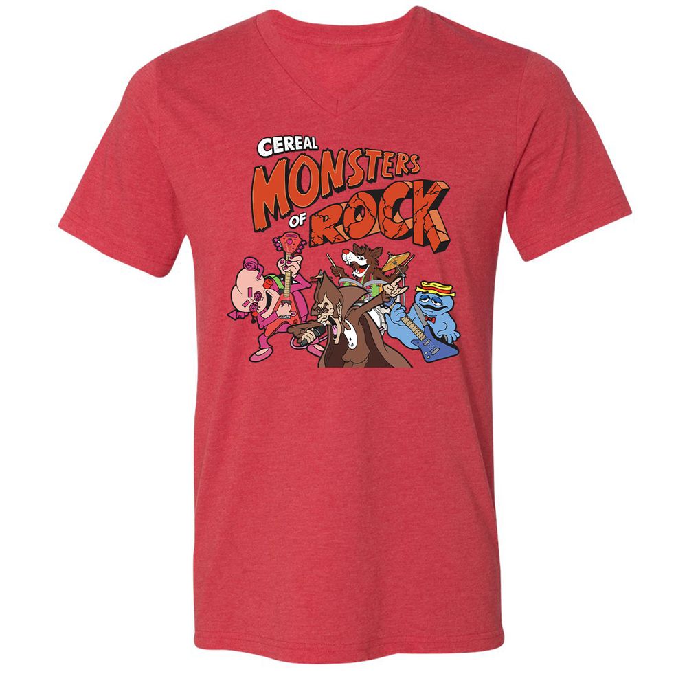 Unisex V-Neck T-Shirt - BB8WW48R - Heather Red - 16