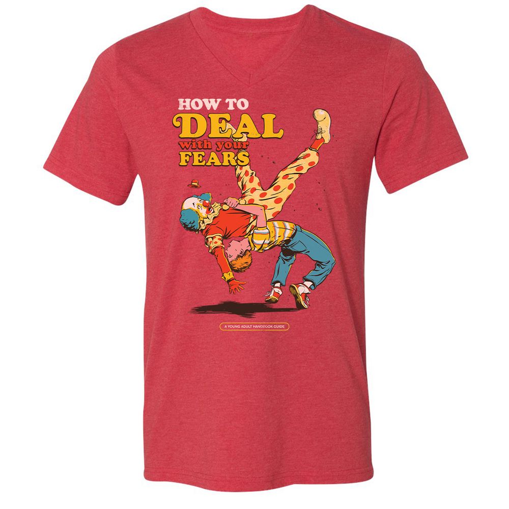 Unisex V-Neck T-Shirt - FRREGM8Z - Heather Red - 16