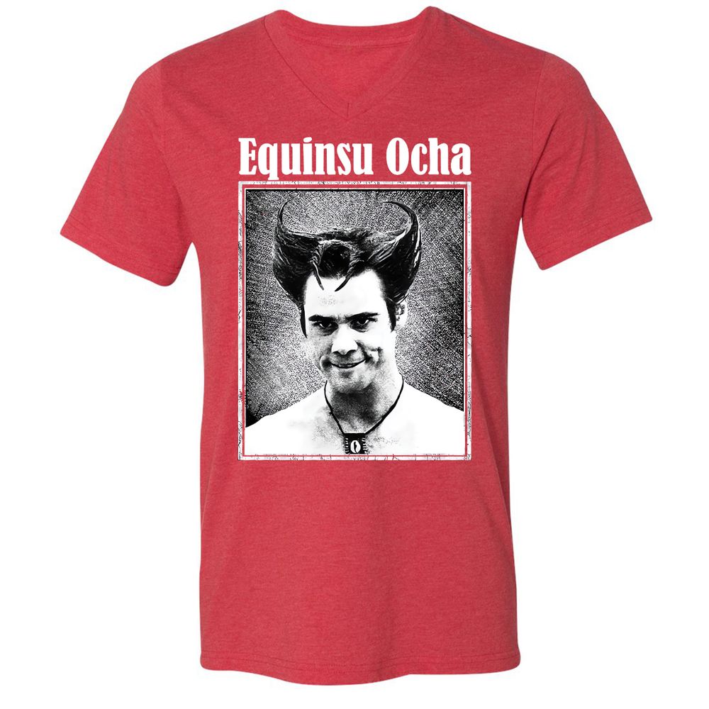 Unisex V-Neck T-Shirt - P45U8457 - Heather Red - 16