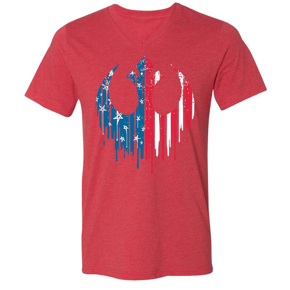 Unisex V-Neck T-Shirt - 6MXHH2TR - Heather Red - 16