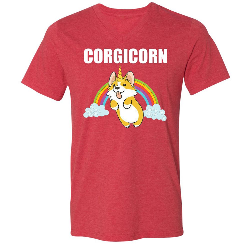 Unisex V-Neck T-Shirt - A6K9J5AZ - Heather Red - 16