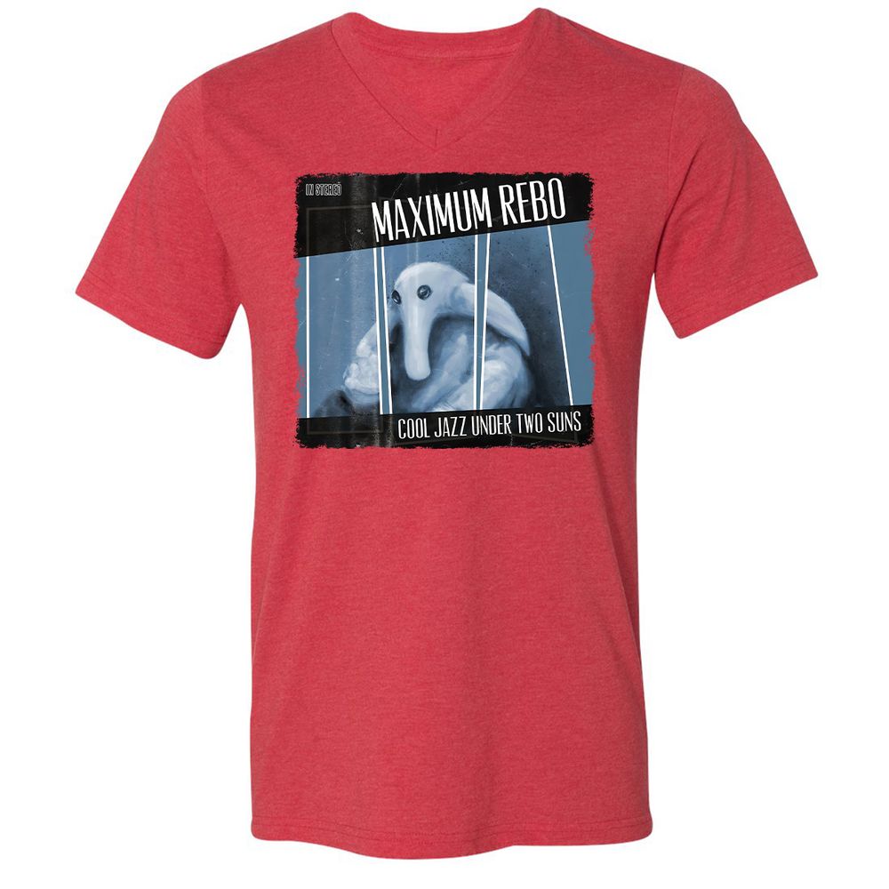 Unisex V-Neck T-Shirt - EHG5AKJB - Heather Red - 16