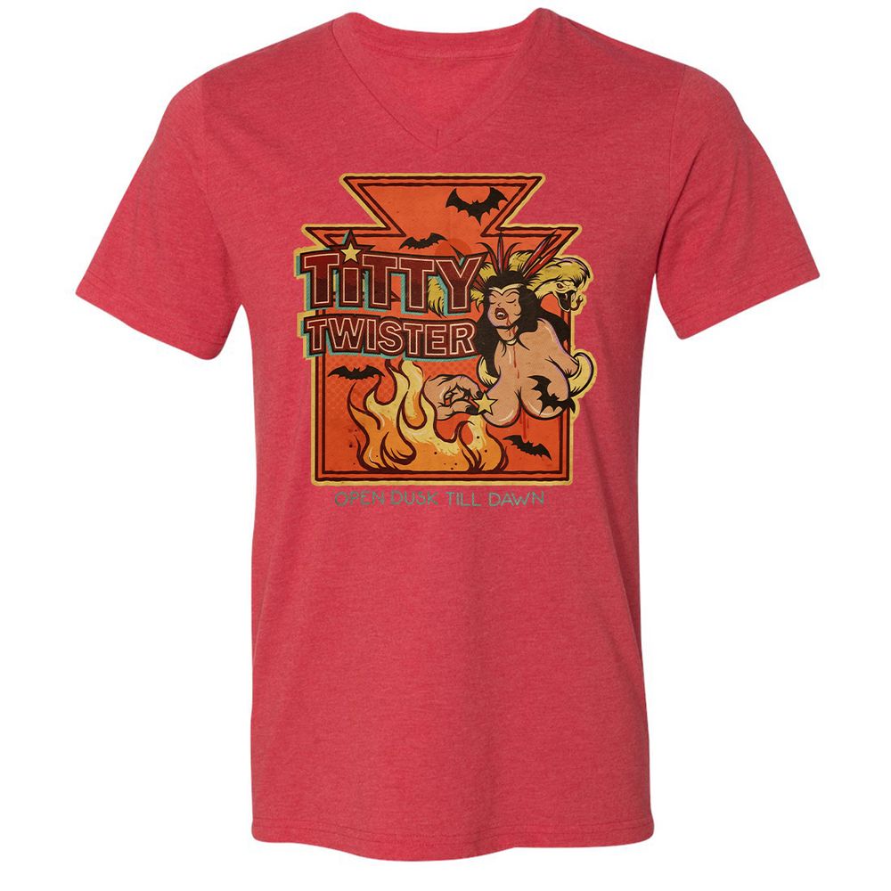 Unisex V-Neck T-Shirt - RK5363S9 - Heather Red - 16