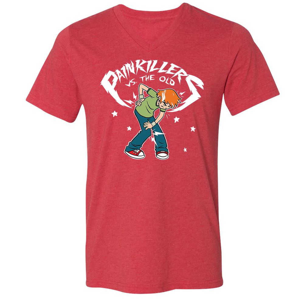 Unisex V-Neck T-Shirt - 7PQJ23S7 - Heather Red - 16