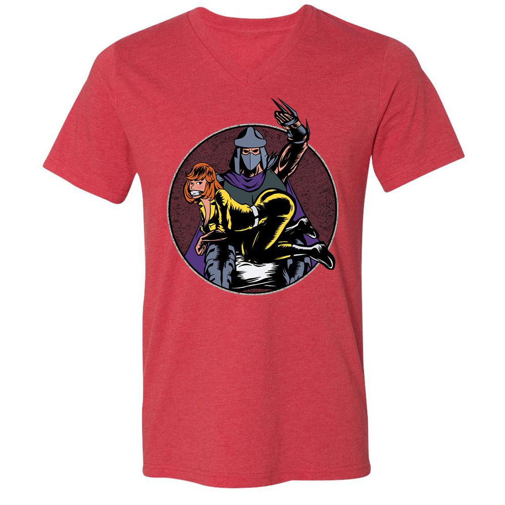 Unisex V-Neck T-Shirt - P4GC758K - Heather Red - 16