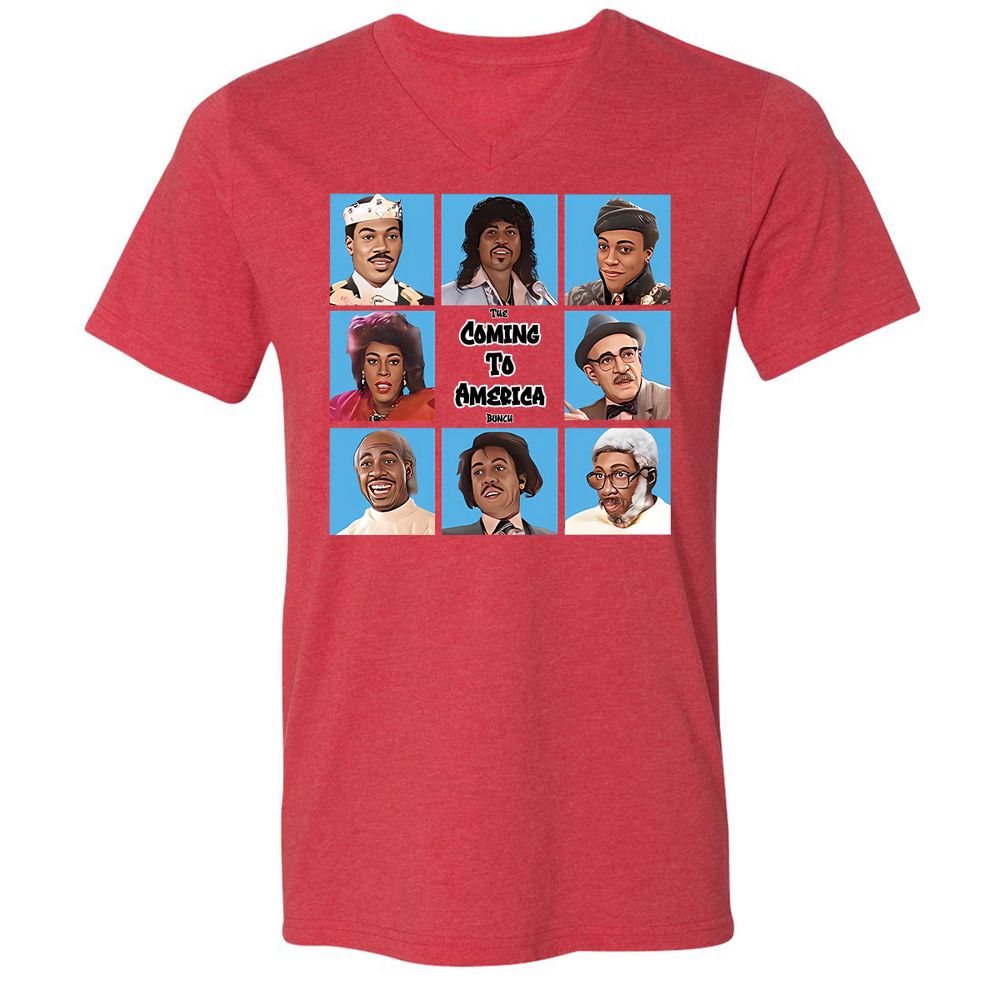Unisex V-Neck T-Shirt - UFVL5Y5Q - Heather Red - 16
