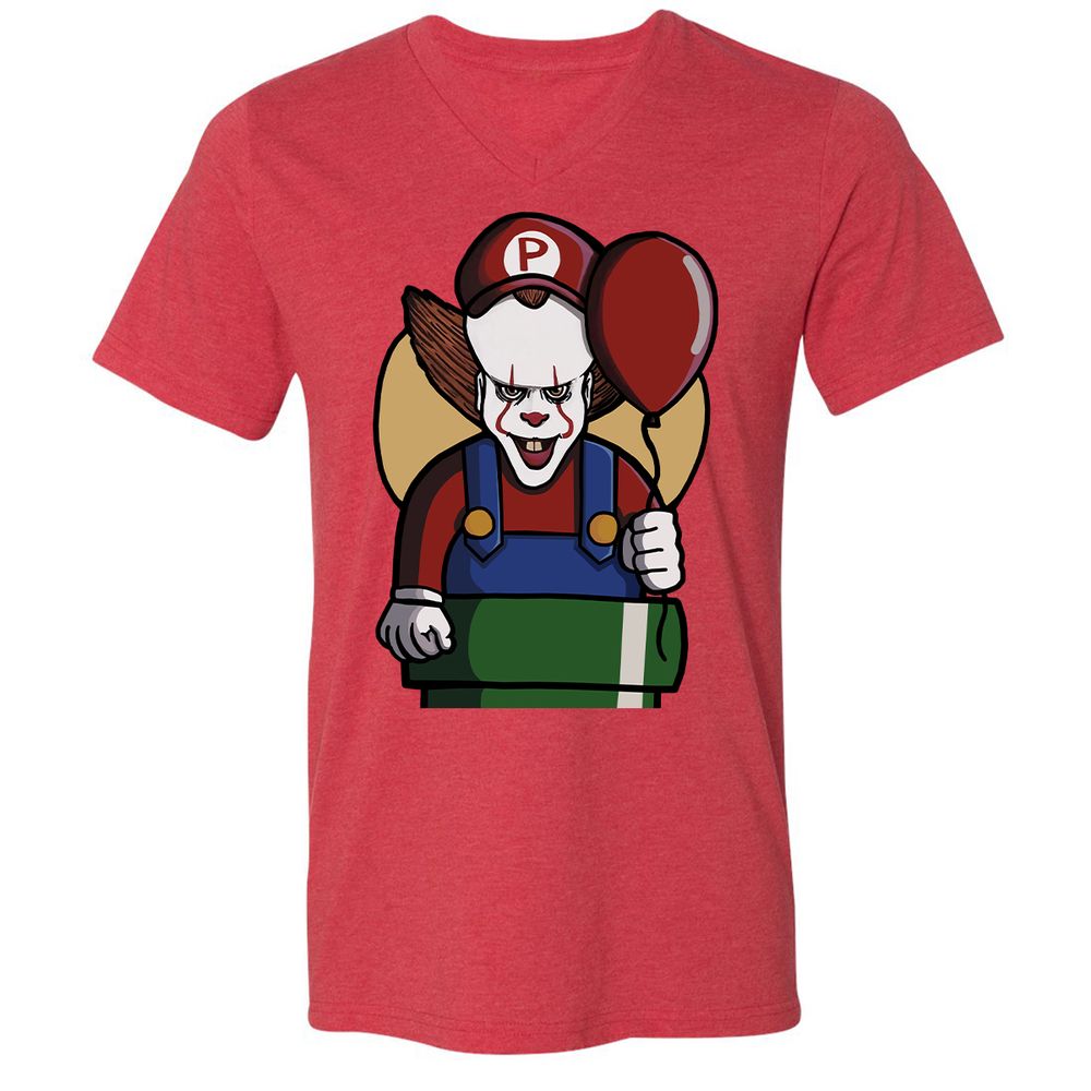 Unisex V-Neck T-Shirt - 1C2U4VSR - Heather Red - 16