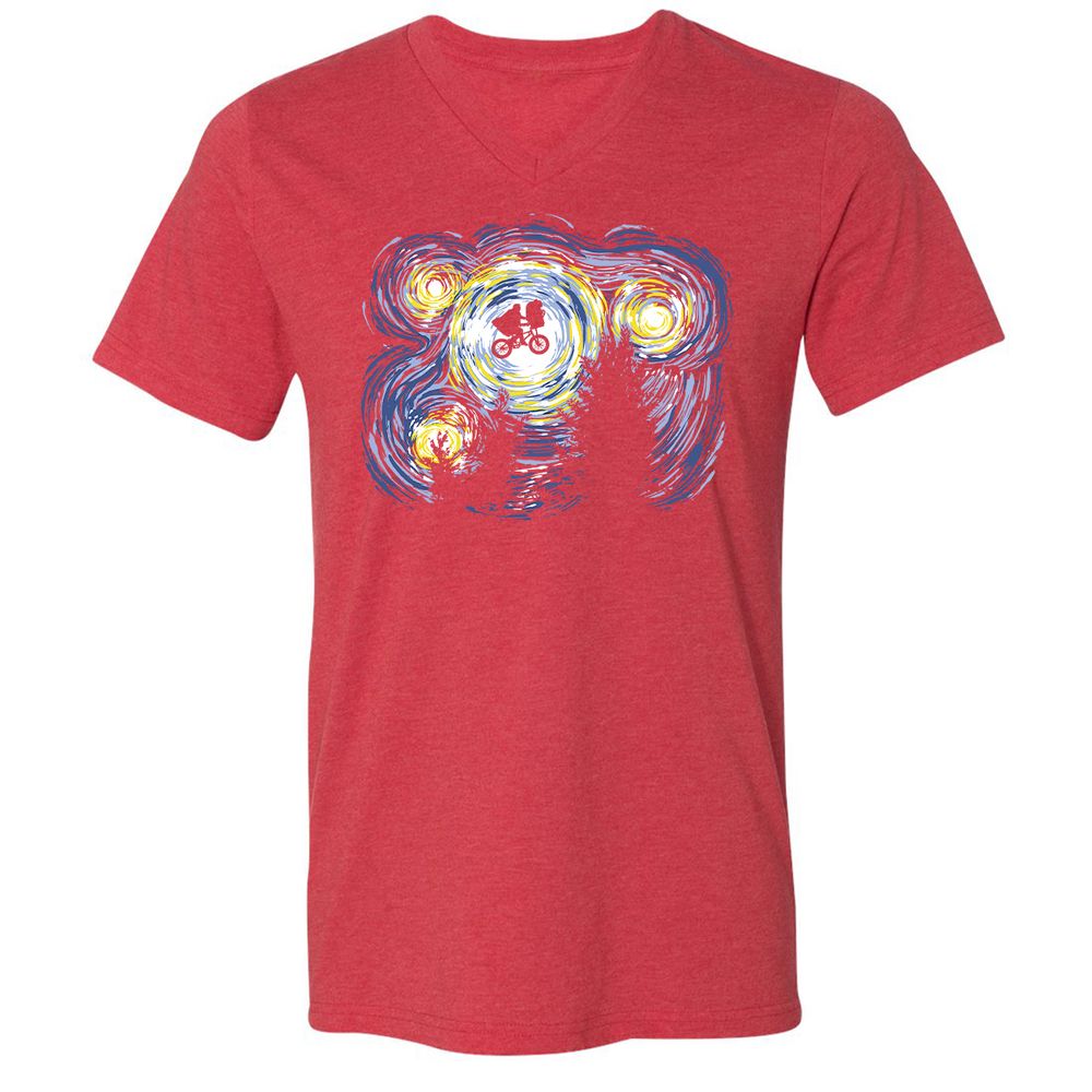 Unisex V-Neck T-Shirt - KNPXQMZB - Heather Red - 16