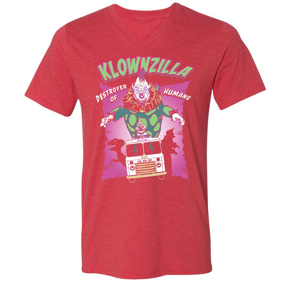 Unisex V-Neck T-Shirt - JAHCMCB4 - Heather Red - 16