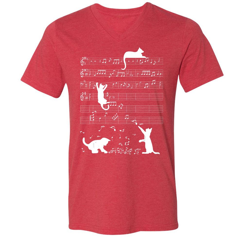 Unisex V-Neck T-Shirt - PDNJ7Z77 - Heather Red - 16