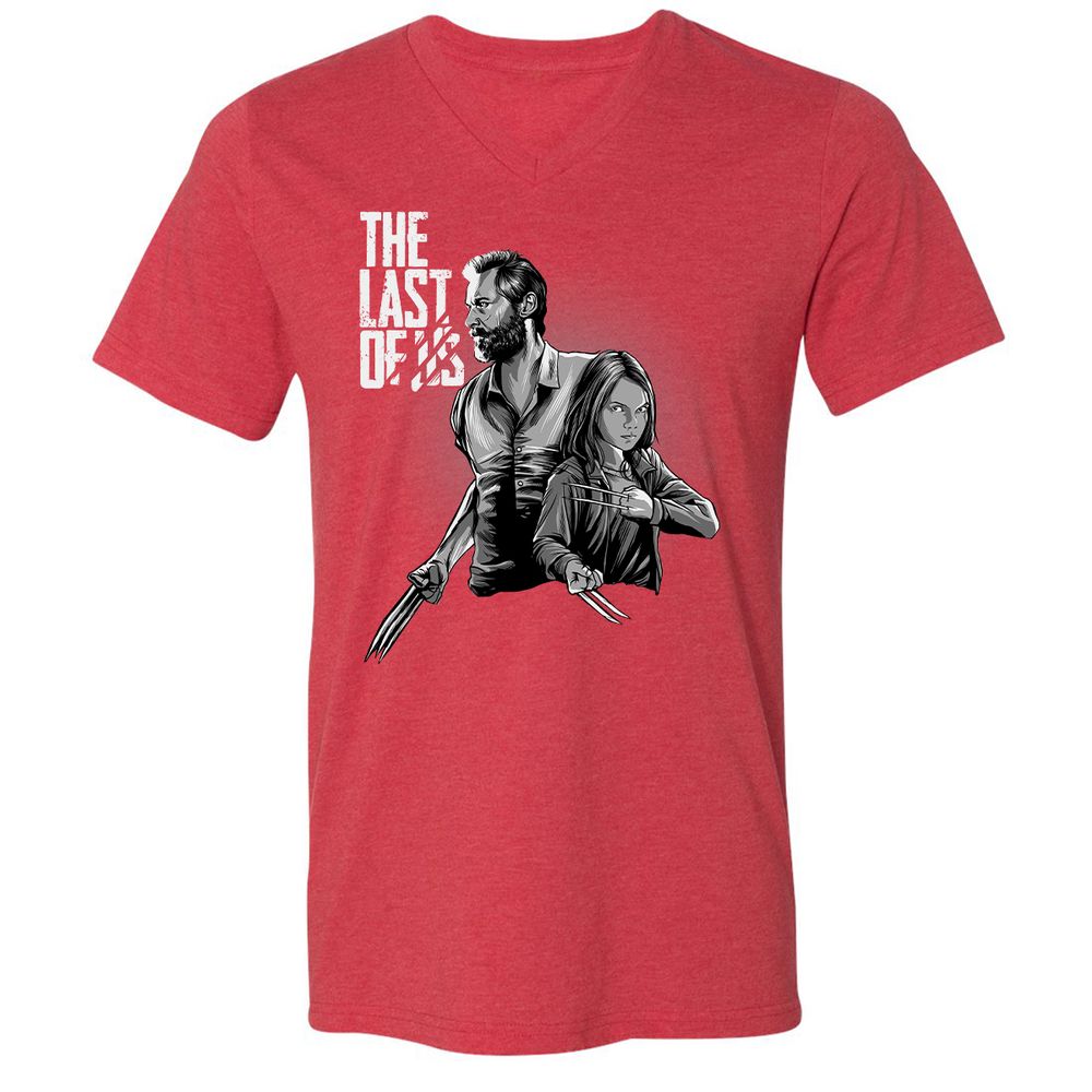 Unisex V-Neck T-Shirt - FH7VX7VY - Heather Red - 16