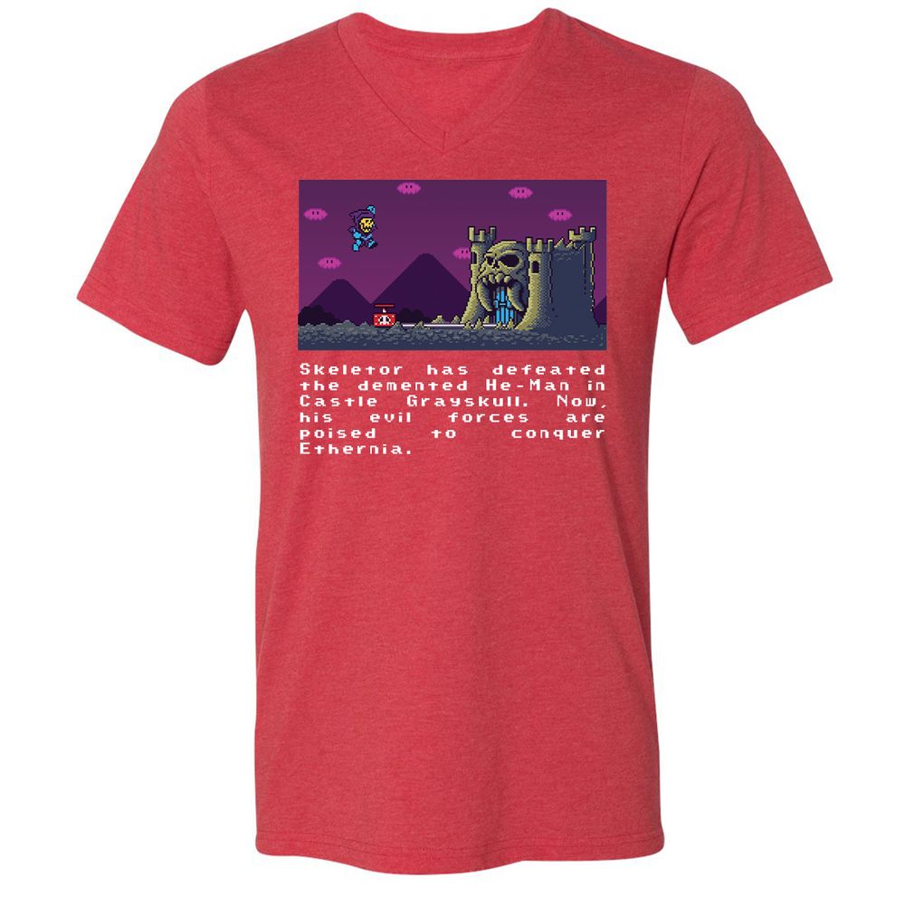 Unisex V-Neck T-Shirt - VUBP21QZ - Heather Red - 16