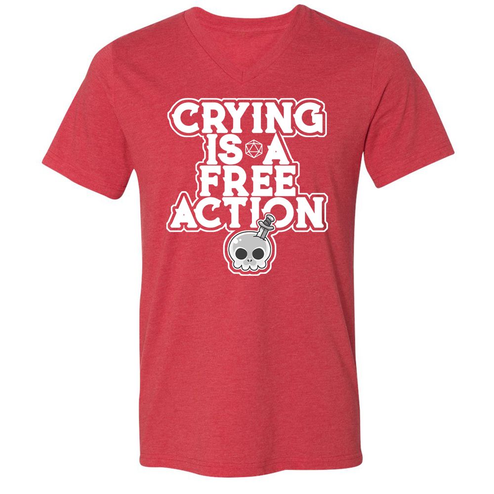 Unisex V-Neck T-Shirt - FFJMUMLK - Heather Red - 16