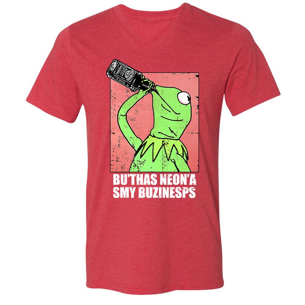 Unisex V-Neck T-Shirt - FFHZYJ9J - Heather Red - 16