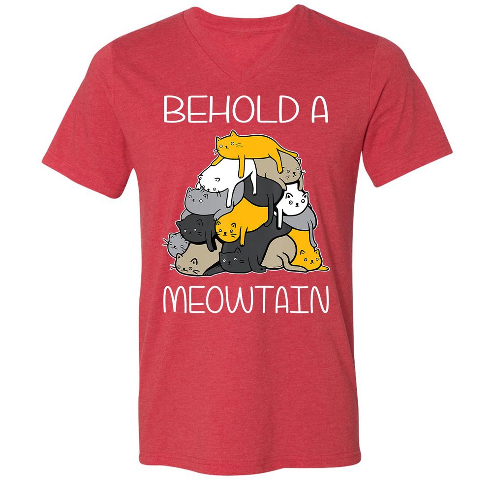 Unisex V-Neck T-Shirt - CEV3XXBY - Heather Red - 16