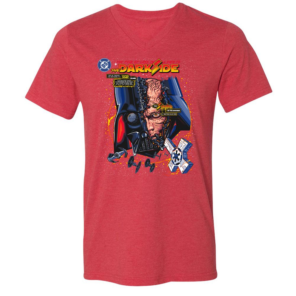 Unisex V-Neck T-Shirt - HKVZE59B - Heather Red - 16