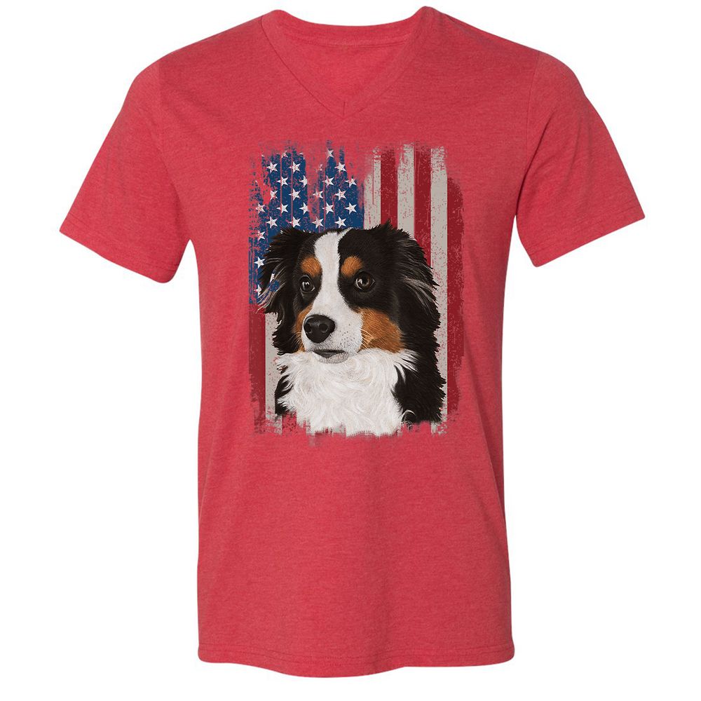 Unisex V-Neck T-Shirt - 1FRJDT65 - Heather Red - 16