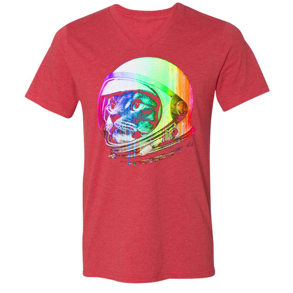 Unisex V-Neck T-Shirt - UNQN5PGW - Heather Red - 16