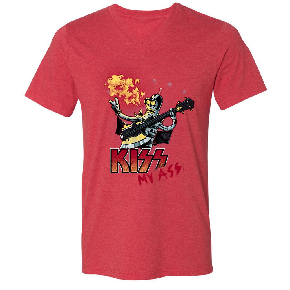 Unisex V-Neck T-Shirt - 385QWLQB - Heather Red - 16