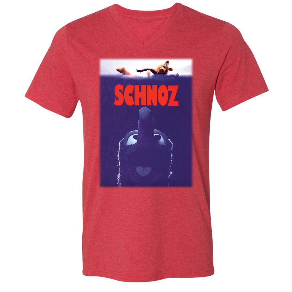 Unisex V-Neck T-Shirt - XKD9BX7R - Heather Red - 16