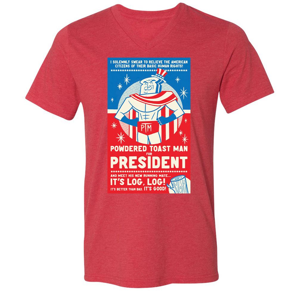 Unisex V-Neck T-Shirt - 22QSRA2A - Heather Red - 16