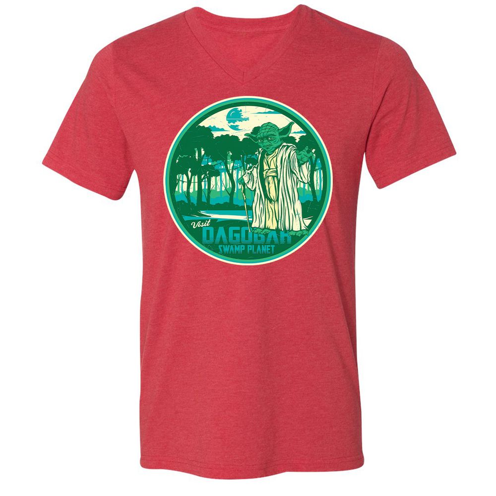 Unisex V-Neck T-Shirt - AS6XKND5 - Heather Red - 16