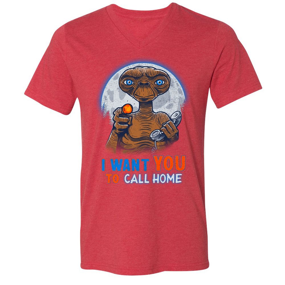 Unisex V-Neck T-Shirt - T2XW14X6 - Heather Red - 16