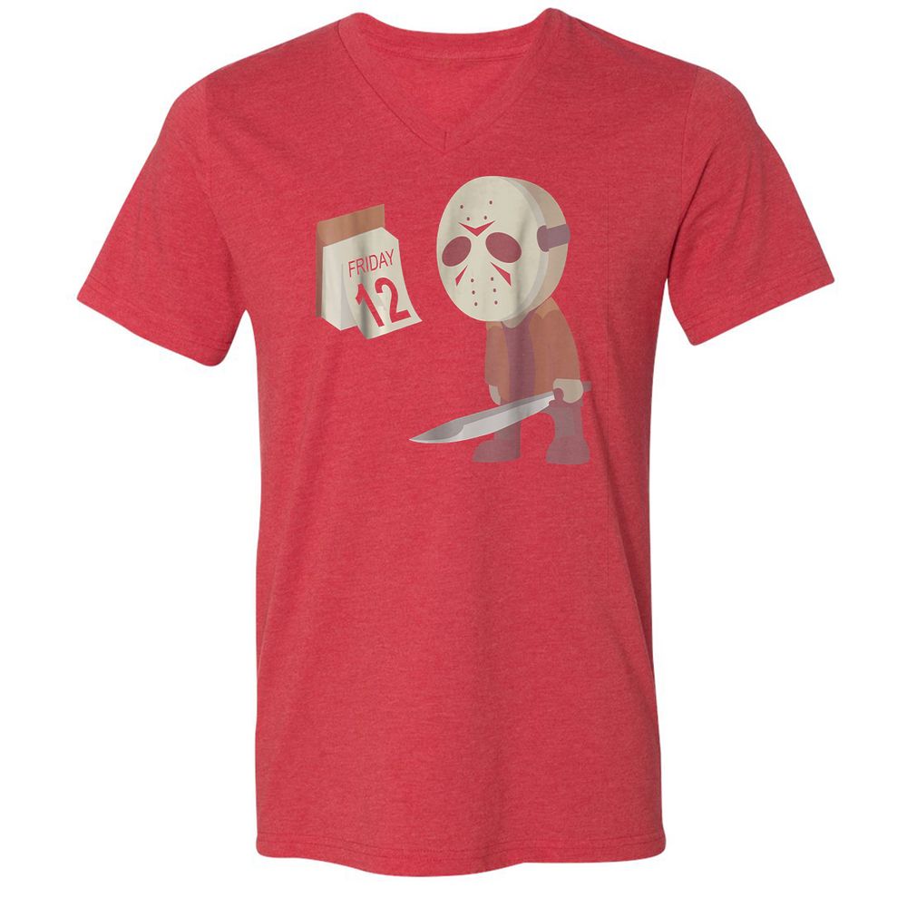 Unisex V-Neck T-Shirt - AKW3ZVBS - Heather Red - 16