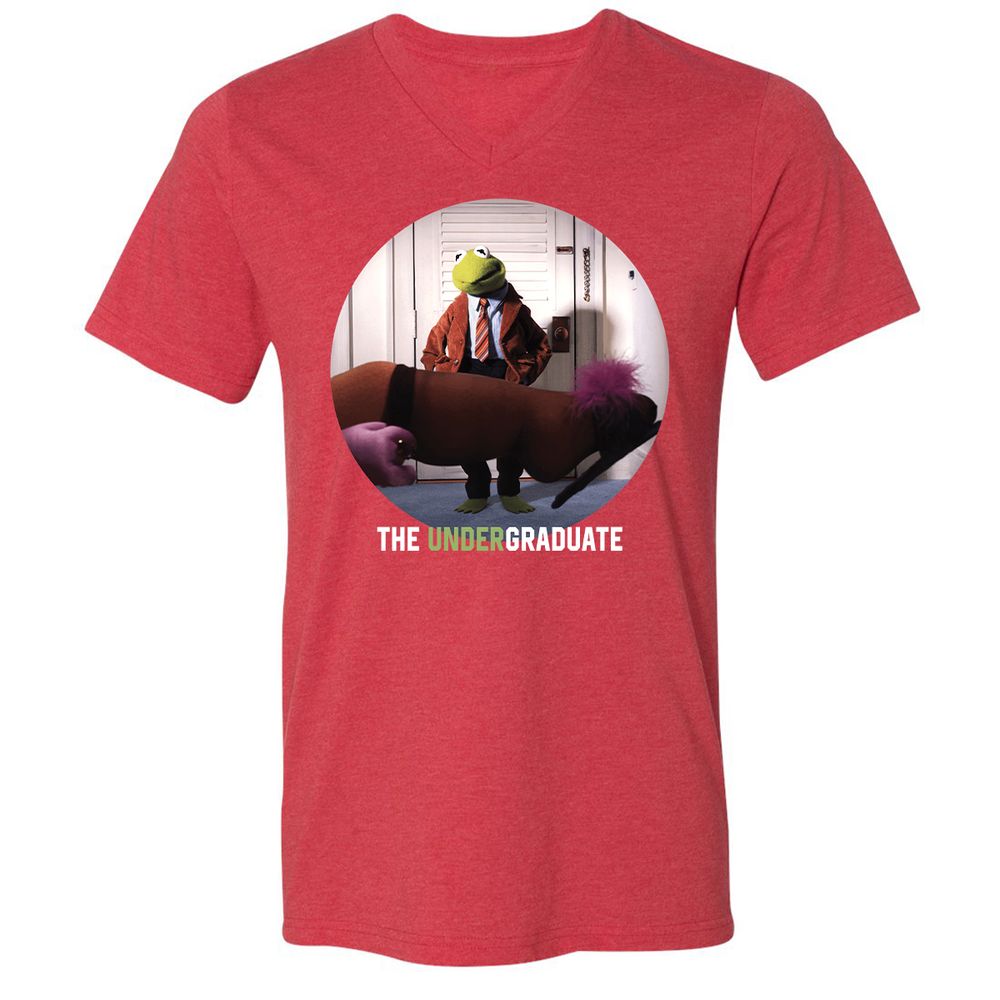 Unisex V-Neck T-Shirt - Q6WVJATW - Heather Red - 16