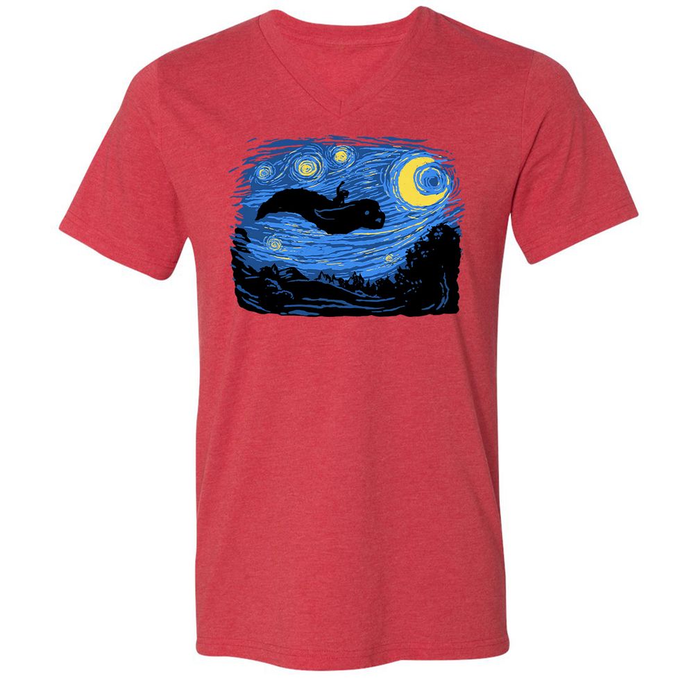 Unisex V-Neck T-Shirt - L2HUX48D - Heather Red - 16