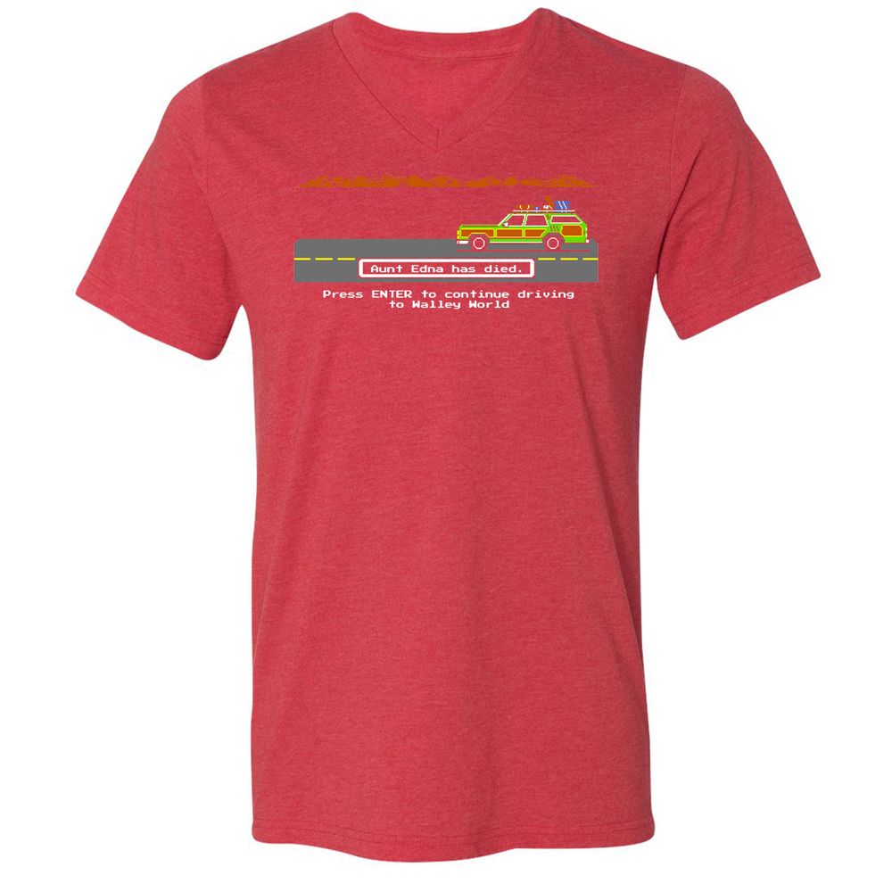 Unisex V-Neck T-Shirt - M2CMVCGH - Heather Red - 16