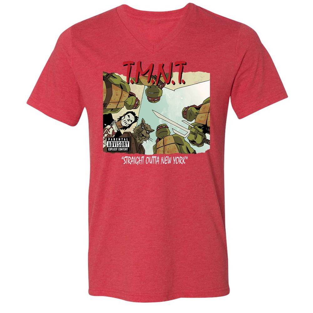 Unisex V-Neck T-Shirt - 2RZ9YJ4M - Heather Red - 16