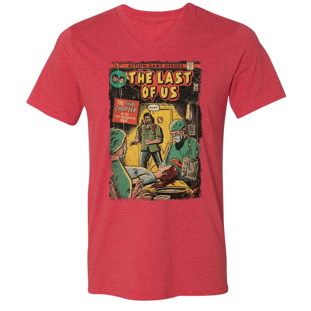 Unisex V-Neck T-Shirt - UMTZW76H - Heather Red - 16