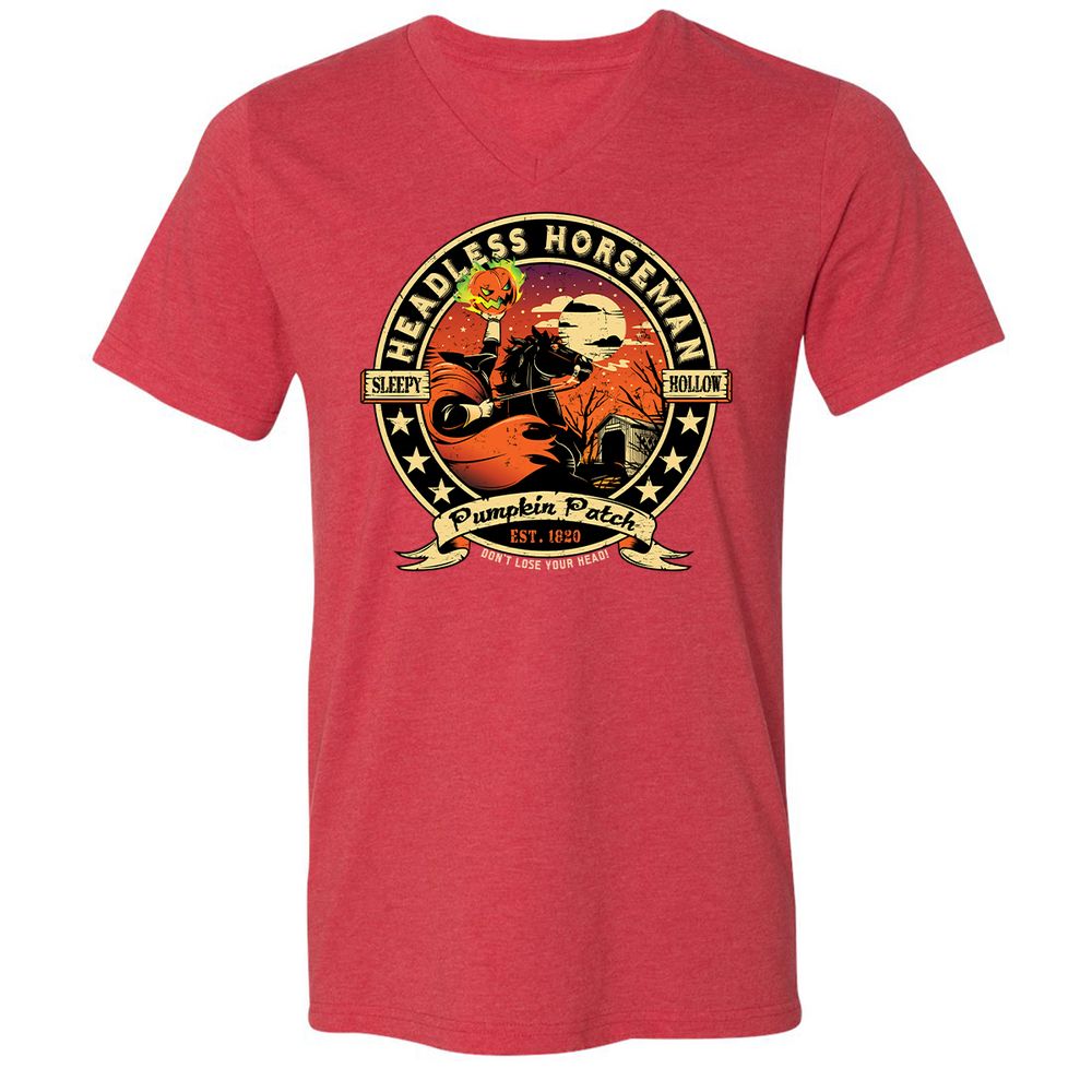 Unisex V-Neck T-Shirt - K6WETU45 - Heather Red - 16