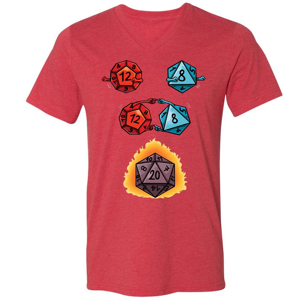 Unisex V-Neck T-Shirt - T1C7CTR4 - Heather Red - 16