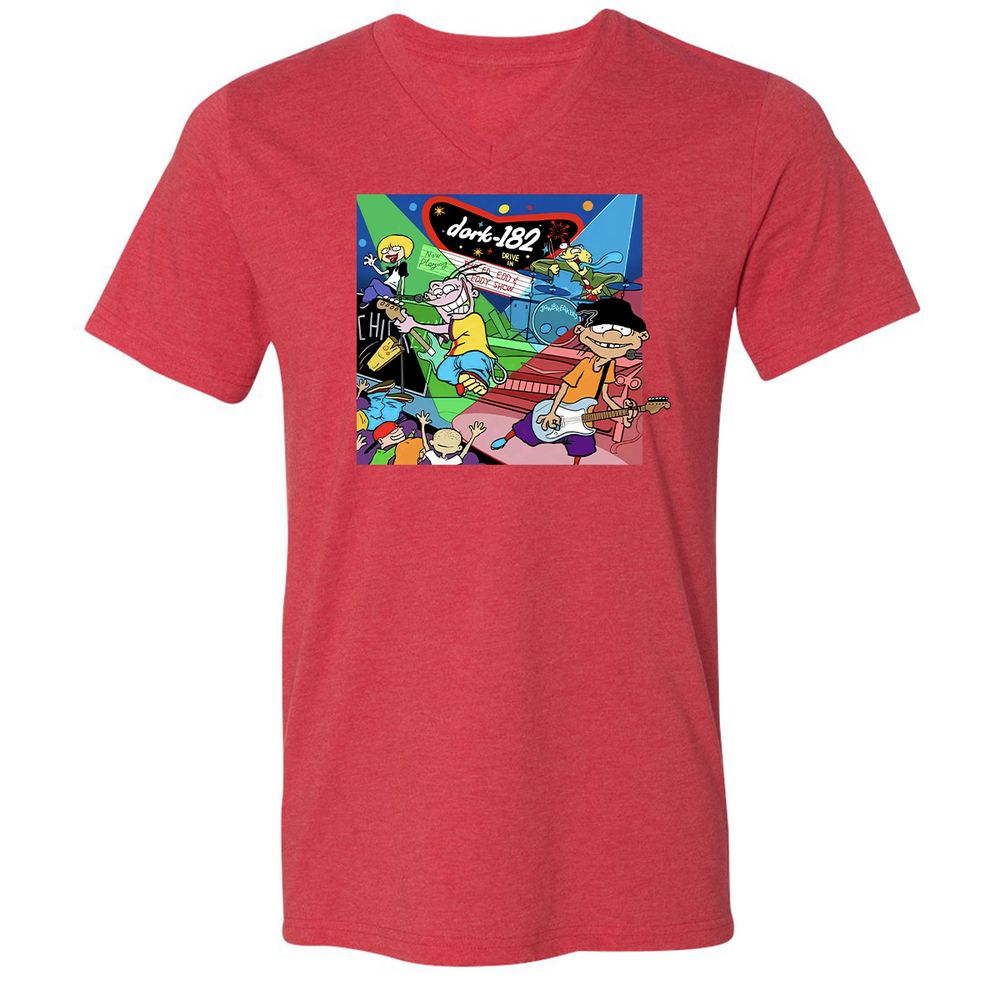 Unisex V-Neck T-Shirt - C5D5STCT - Heather Red - 16