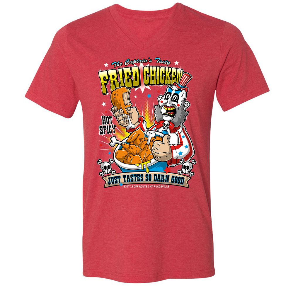 Unisex V-Neck T-Shirt - AFTCLY4Q - Heather Red - 16