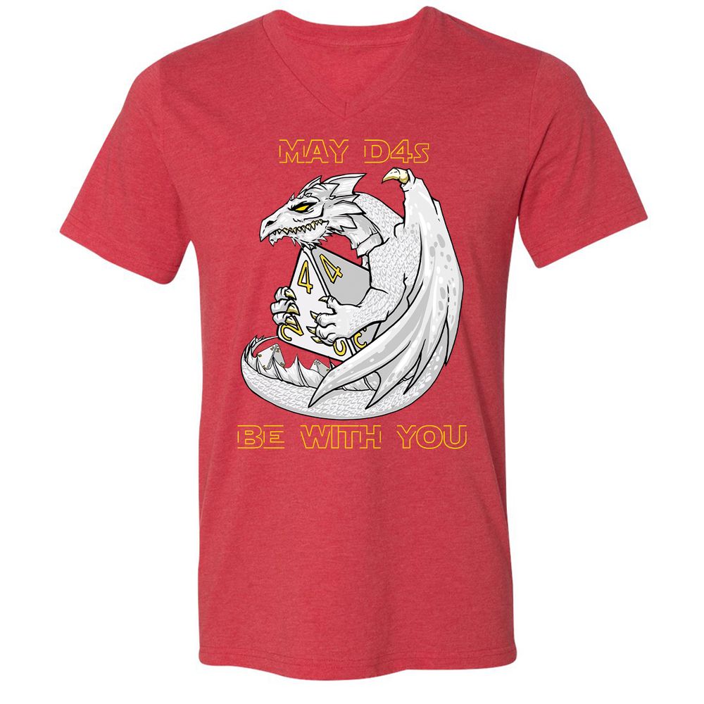 Unisex V-Neck T-Shirt - 7BRAARNN - Heather Red - 16