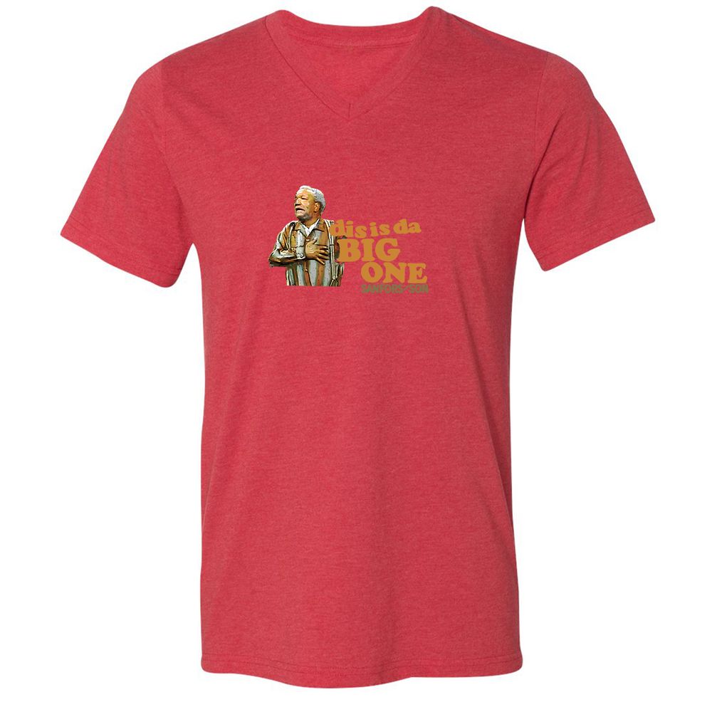 Unisex V-Neck T-Shirt - LGNTUAJ3 - Heather Red - 16
